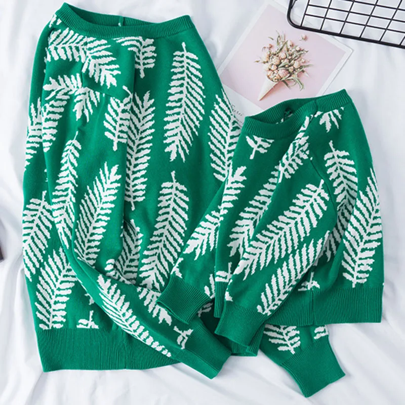 Beste Familie Kleding Herfst Lente Breien Truien Mode Kokosnoot O hals Trui Boom Trui Warme Katoen Meisje Jongen Tops