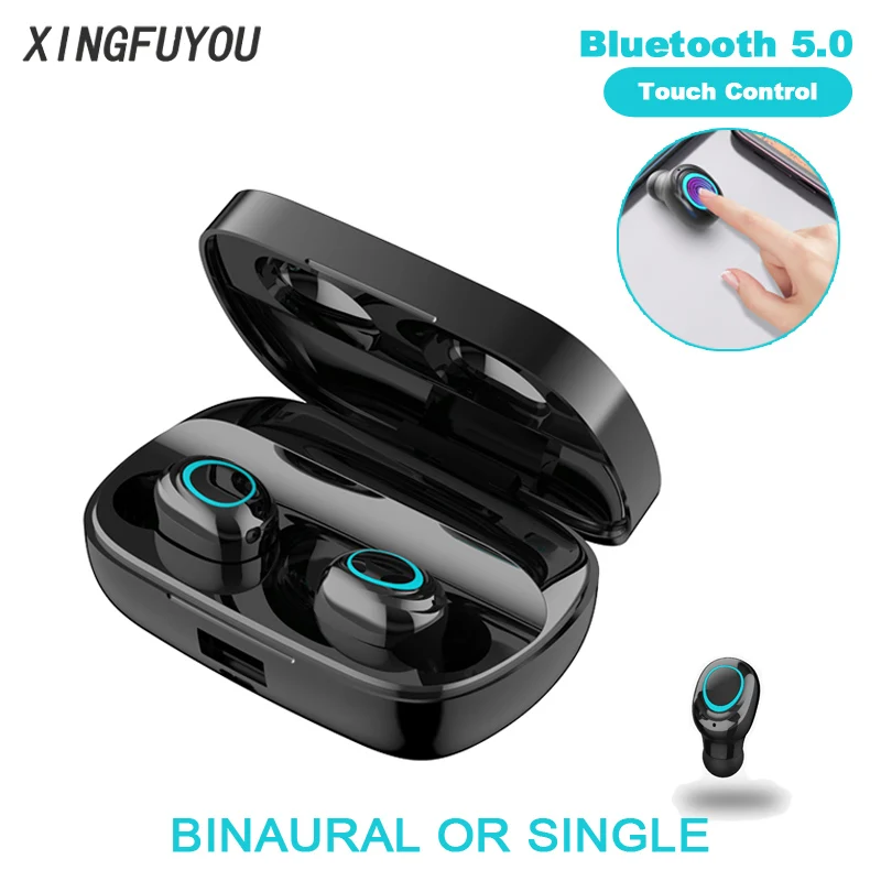 

Wireless Touch Control Headset S11 Binaural Single Ear Bluetooth Earphones Noise reduction TWS Earbud With Mic and Charging Case