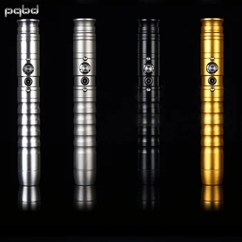 

pqbd Saber Hot Selling lightsaber RGB Metal Handle Color Change Force FX Saber For Heavy Dueling Silver Hilt