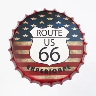 [Luckyaboy] Rock Route 66 крышки для пивных бутылок Металлические оловянные пластинки со знаками Ретро настенное Искусство доска старинное кафе, бар, паб Corona домашний декор - Цвет: 1