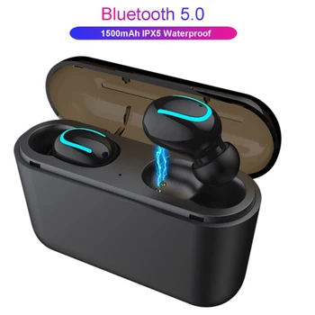 

TWS True Bluetooth 5.0 Wireless Headphones Hifi Handsfree Earphone Sports Earbuds Gaming Headset with Mic Charging Box PK HBQ