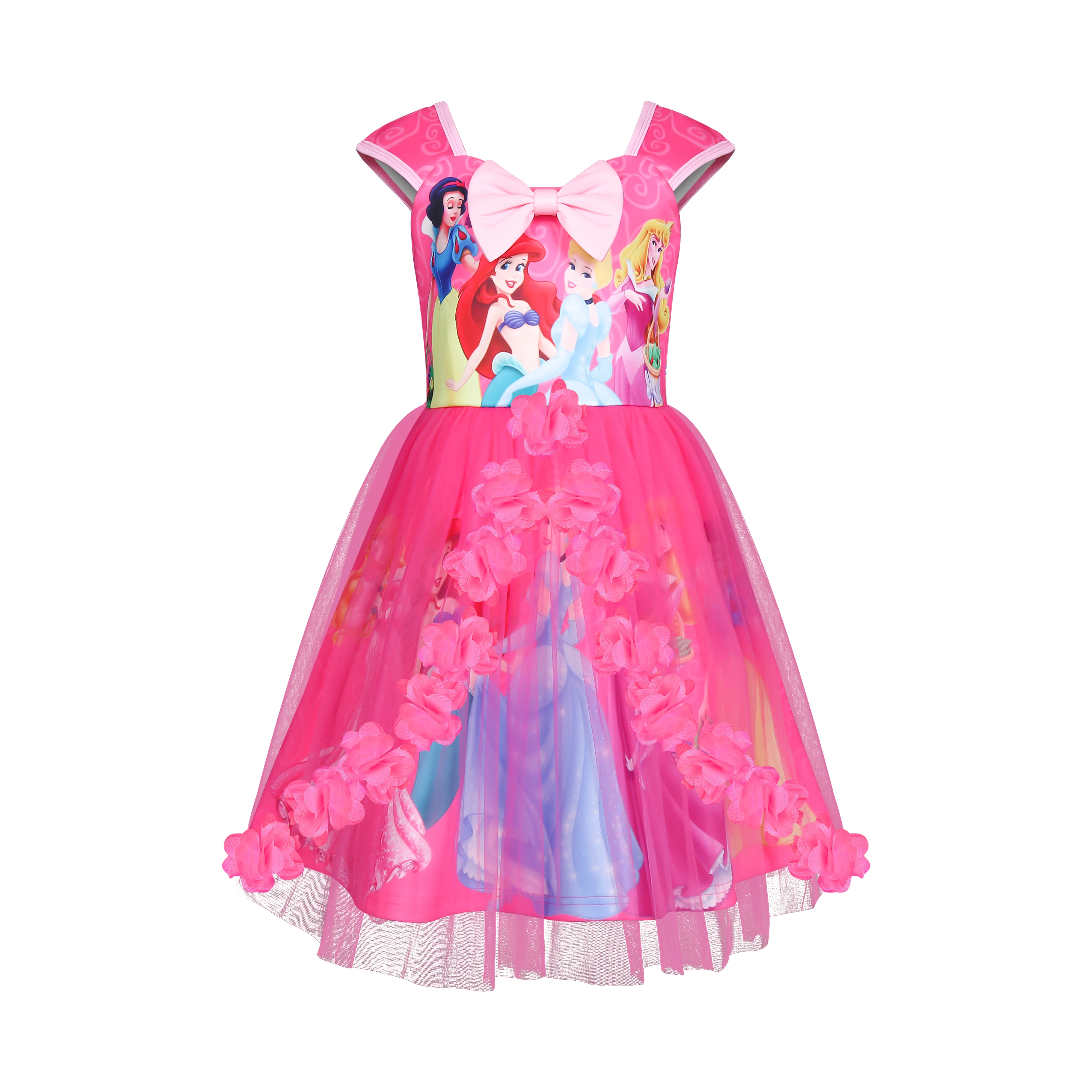 С изображением Анны и Эльзы 2 новое платье для девочек платья принцессы платье Косплэй Снежная королева платье с цветочным принтом рождественское платье