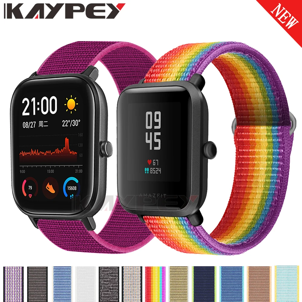 20 мм Новый нейлоновый спортивный ремешок для xiaomi Huami Amazfit GTS/GTR 42 мм/Bip lite 1S Ремешки