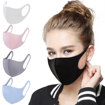 

1PC Adult Washable Cotton Mouth Mask Anti Dust Smoke Pollution Mask With Elastic Earloop Masks