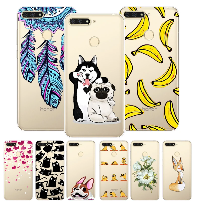 

Cute Case For Huawei Y6 Prime 2018 Case Tpu Silicon Soft Case Y6 Prime 2018 Honor 7A Cartoon Picture Part Printed Finger Hole