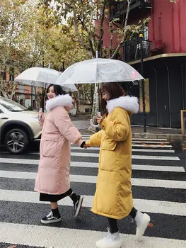 

Down Cotton Padded Women Winter Jacket Women 2019 Long Section Casual Korean Loose Puffer Clothing Cotton Coat For Best Girlfriends f1946 plus size,casual ,loose,solid color,hooded,fur collar,pockets