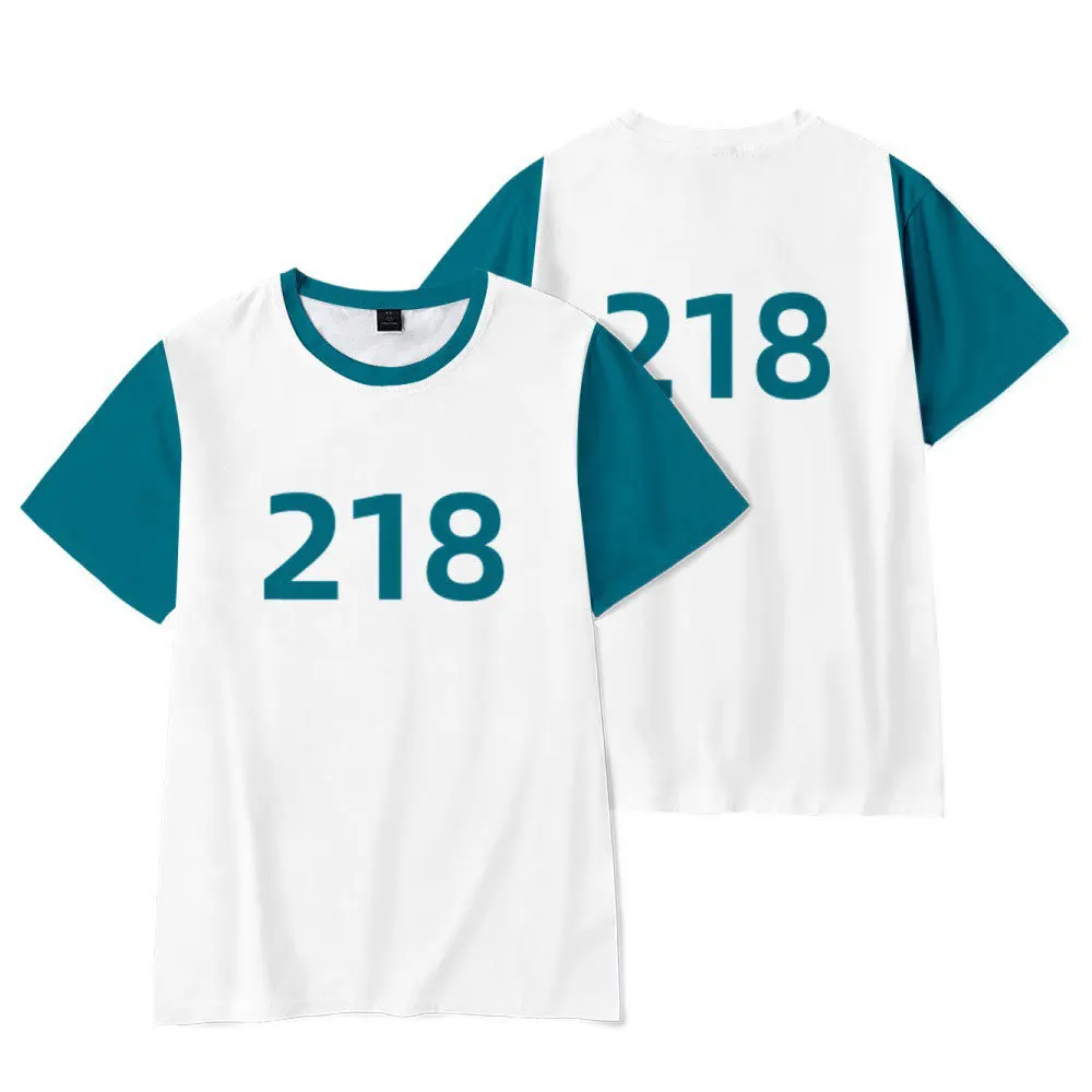 Summer Squid Game Men T-Shirt 3D printing Fashion Movement O-Neck Oversized T-Shirt Casual All-Match Short Sleeve Top