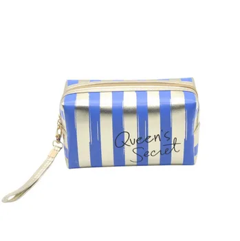 

Striped Hot sell Lady Cosmetic Bag Make Up Bag Letters New Small Clutch Bag Fashion Cute Mini Bag PU Wholesale Women Fashion