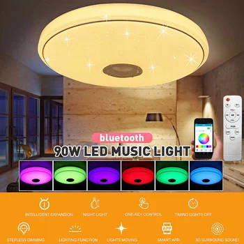 

Modern LED ceiling AC 110-220V Music Ceiling Light with Dimmable RGB Colors for Livingroom 90W APP Control Remote Control Lamp
