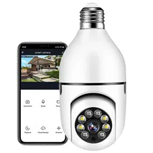 

Hulkvis Bulb Surveillance Home Camera, E27 Socket PTZ WiFi 360 Degree Panoramic IP Camera Night Vision Detection and Alarm