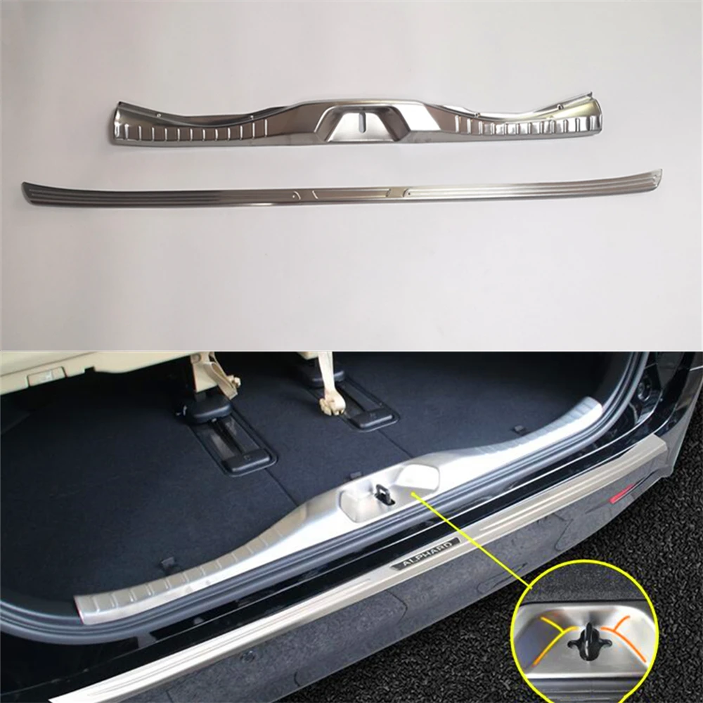 

Stainless Steel Car Rear Door Trunk Sill Plate Scuff Protector Replace Cover Trim For Toyota Alphard AH30 2016 2017 2018 2019