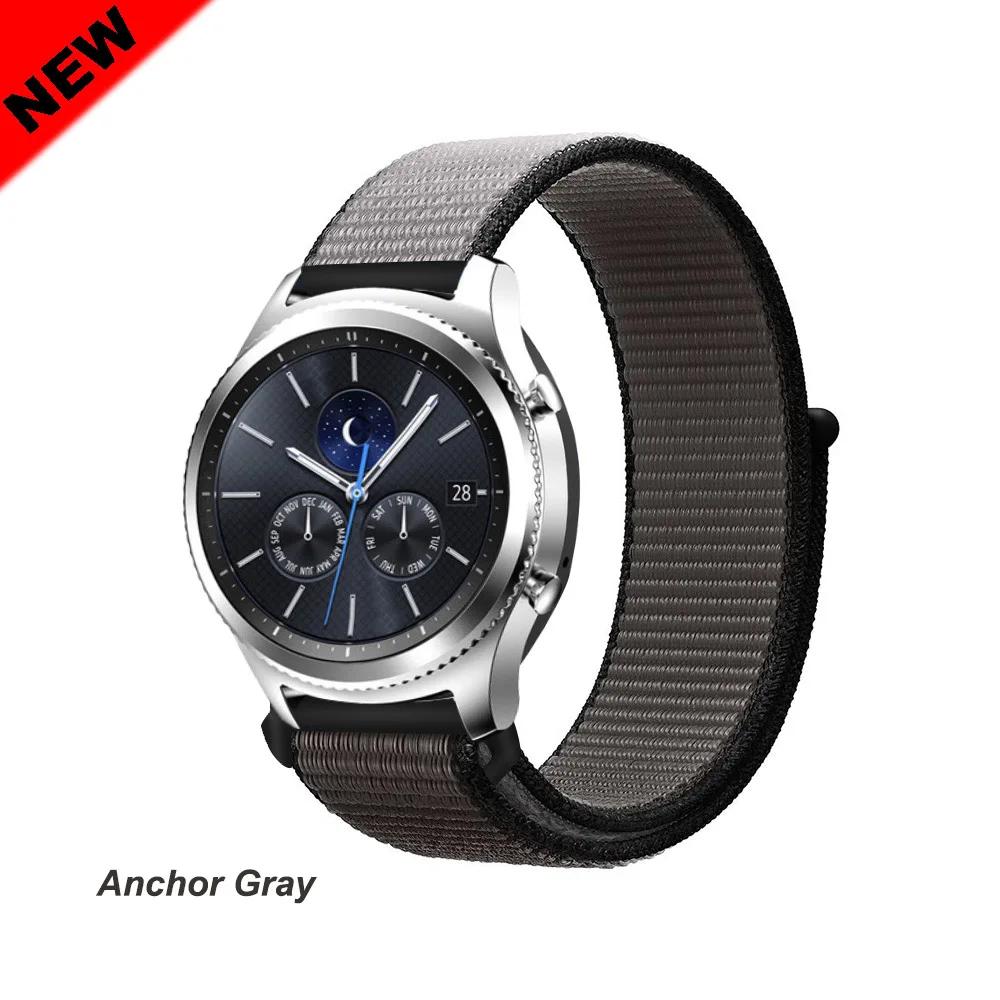 Galaxy watch band для samsung galaxy watch 46 мм 42 мм active 2 gear s3/huawei watch gt 2 ремешок 20 22 мм спортивный нейлоновый ремешок - Цвет ремешка: Anchor Gray 44