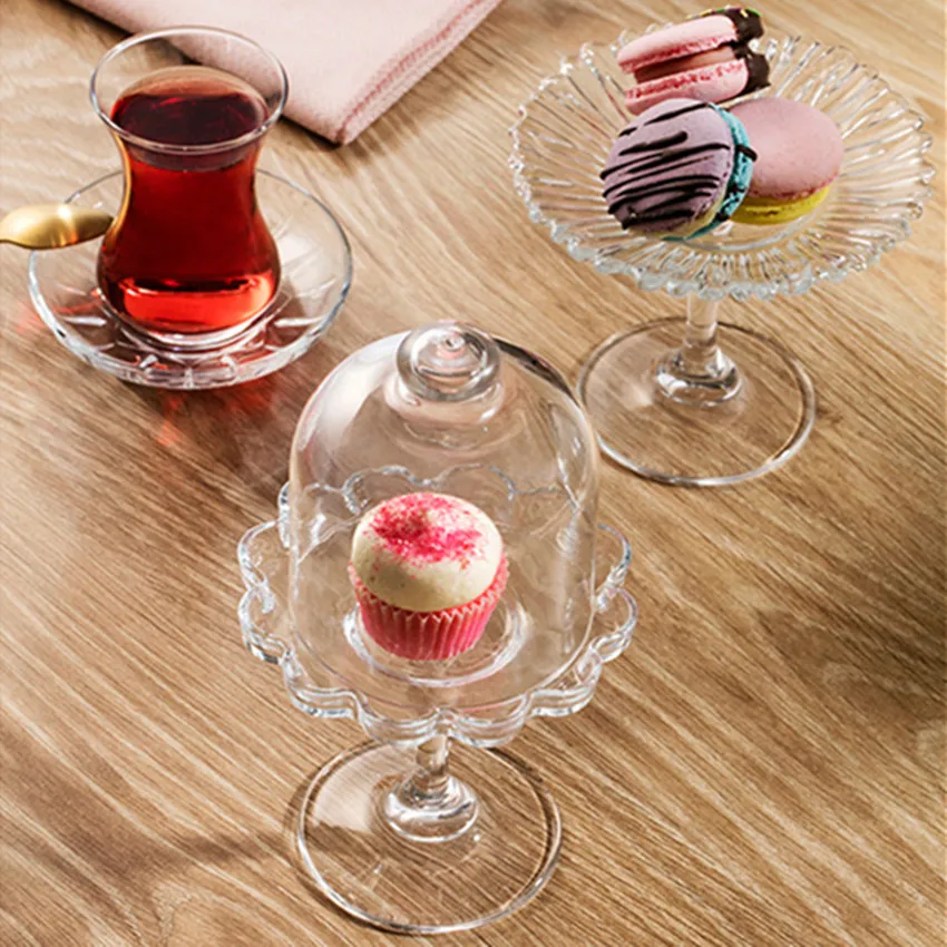 Europe Mini Lead Free Glass Bottles Dust-proof With Lid Storage Jjar Dessert Candy Jars Tea Caddy Cake Pot Creative Home Decor