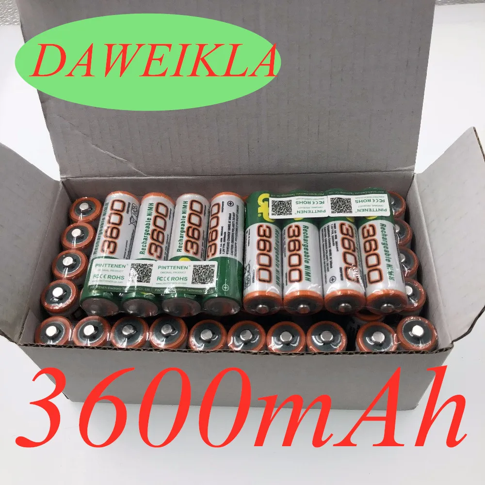 Новинка 1 2 V AA 3600mAh NI MH предварительно заряженные батареи NI-MH перезаряжаемая
