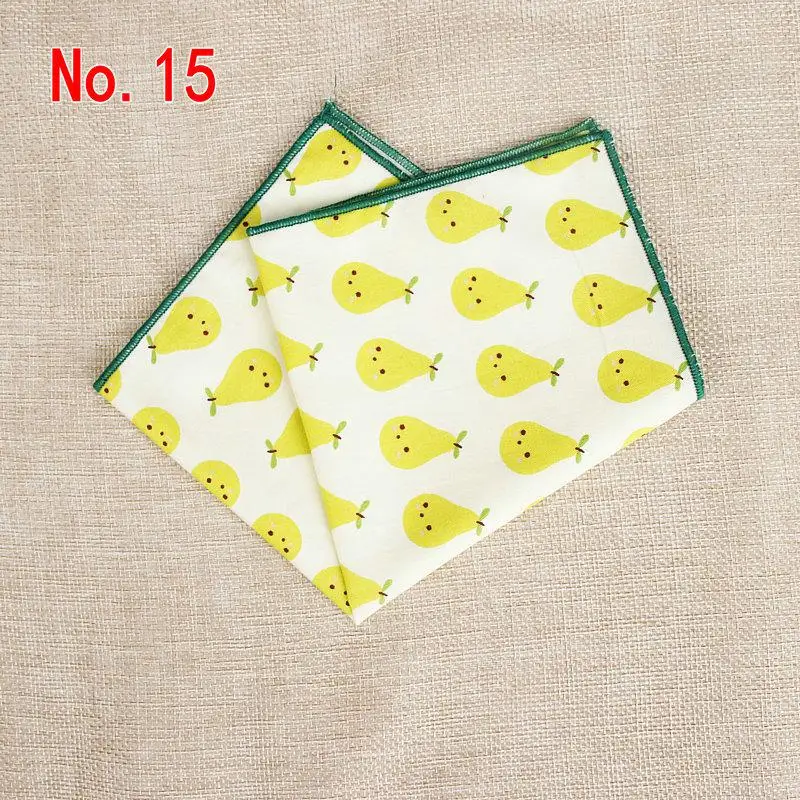 Fruits Suits Pocket Square For Men Women Cute Sweet Chest Towel Hanky Gentlemen Hankies Classic Men's Handkerchief Pocket Towel - Цвет: 15