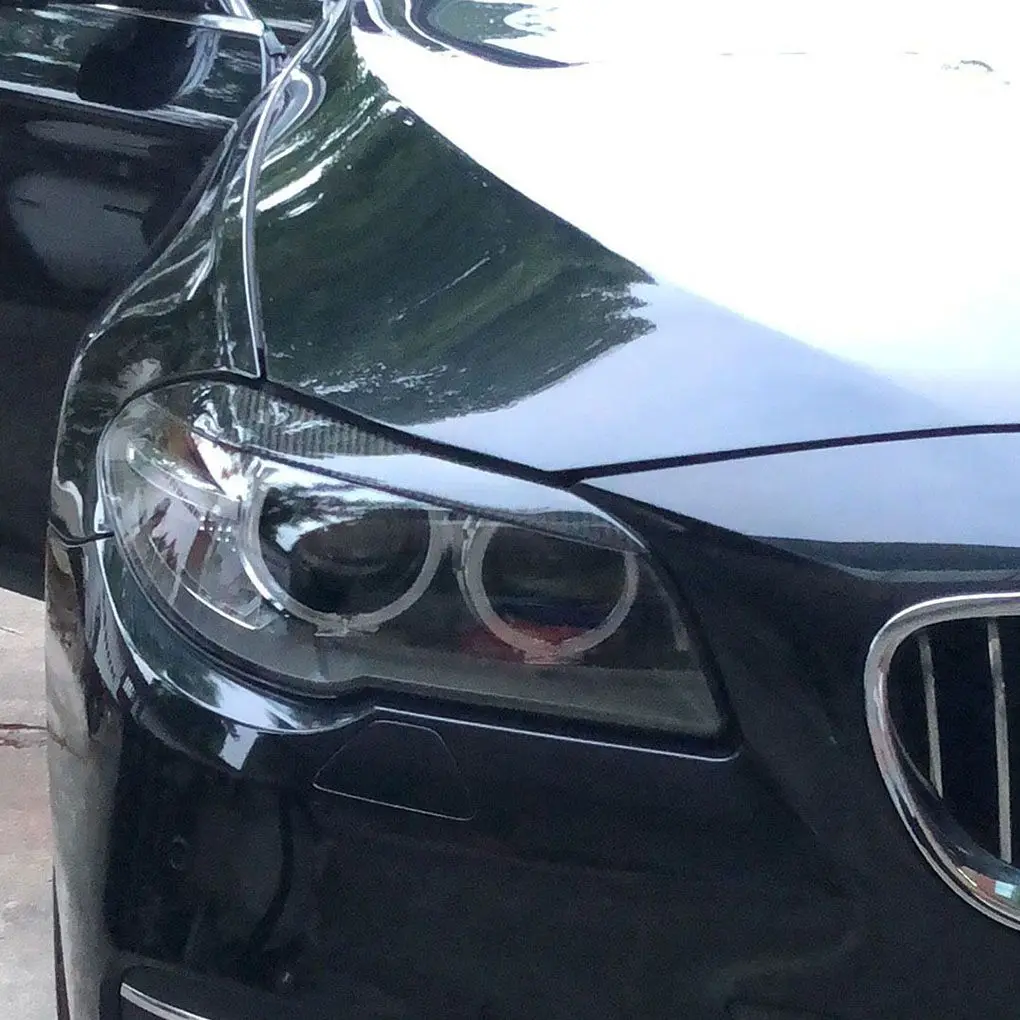 1 Pair Carbon Fiber Headlight Eyebrows Eyelids Sticker Replacement For F10 2014-2016 Car Interior Decor | Автомобили и мотоциклы
