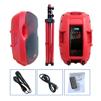

STARAUDIO Professional 15" 3500W Powered Active PA DJ Speaker System Audio Stage BT USB Speaker Stand Wired Microphone SSRM-15