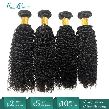 

Ali FumiQueen Brazilian Jerry Curly Hair Bundles 10"-26" Natural Color Non-Remy Human Hair Weave Bundles 4Pcs/Lot Free Shipping