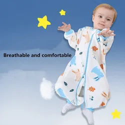 Baby Sleeping Bag Cotton Knitted Long-sleeved Baby Clothing Newborn Pajamas Split-leg Baby Children's Pajamas 0-5 Years Old