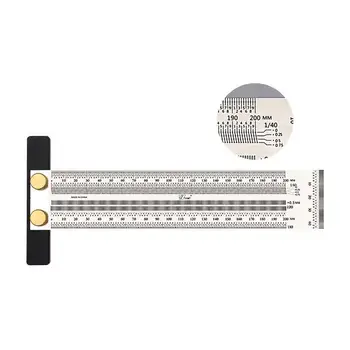 

High-precision Scale Ruler T-type Hole Ruler Stainless Mark Line Gauge Carpenter Measuring Tool Scribing Woodworking I6Y6