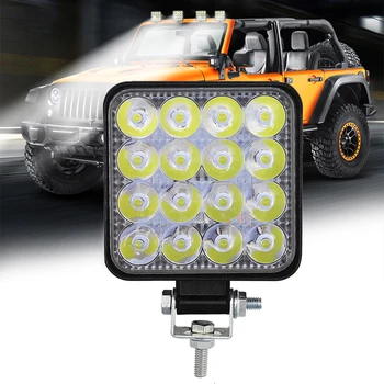 

1Pcs/set 16LED Work Light Mini Square Daytime Running Light 9-30V 48W Auxiliary Light Modified Headlight Spotlight