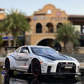 1:32 Nissan Skyline Ares GTR R34 R35 Diecasts & Toy Vehicles Metal Toy Car Model High Simulation Pull Back Collection Kids Toys 1