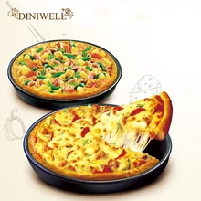 DINIWELL противень для пиццы из алюминиевого сплава 6-12 дюймов круглый противень для пиццы лист Для Выпечки Пиццы нетоксичный противень для пиццы для тостерной печи