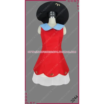 

Pokemon Pocket Monsters Sun and Moon Trainer Lillie Kakyuu Red Dress Outfit Game Cosplay Costume S002