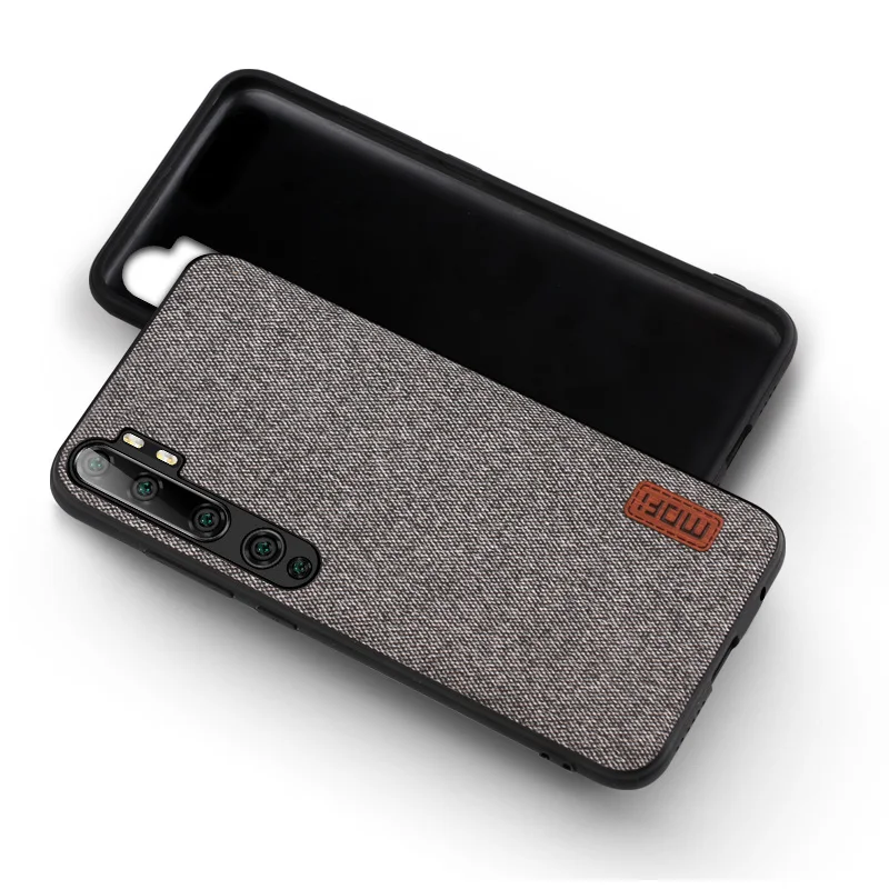 Для Xiaomi mi note 10 pro чехол MOFi xio mi note 10 глобальная Противоударная оболочка capas роскошный тканевый силиконовый чехол - Цвет: gray