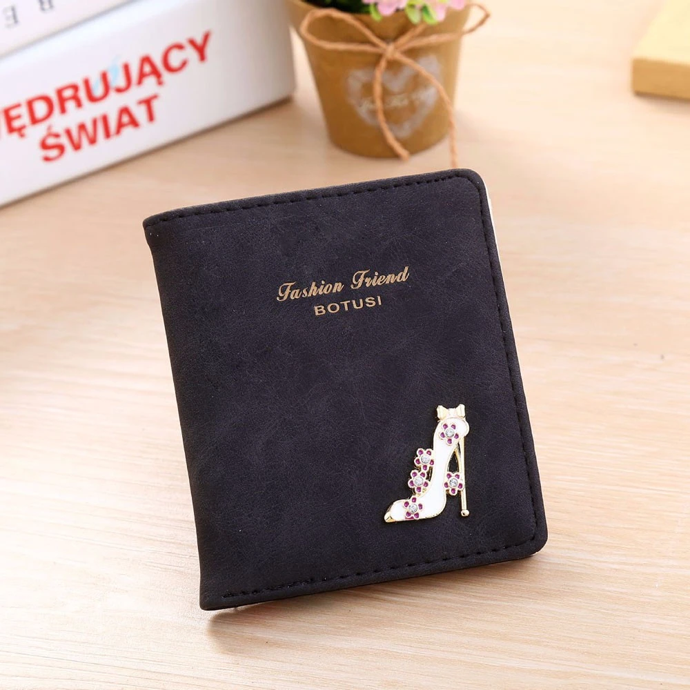 Women Wallet Small Leather Female Short High Heel Pattern Handbag Wallets Purse Card Clutch Carteira Slim Portefeuille Femme 814