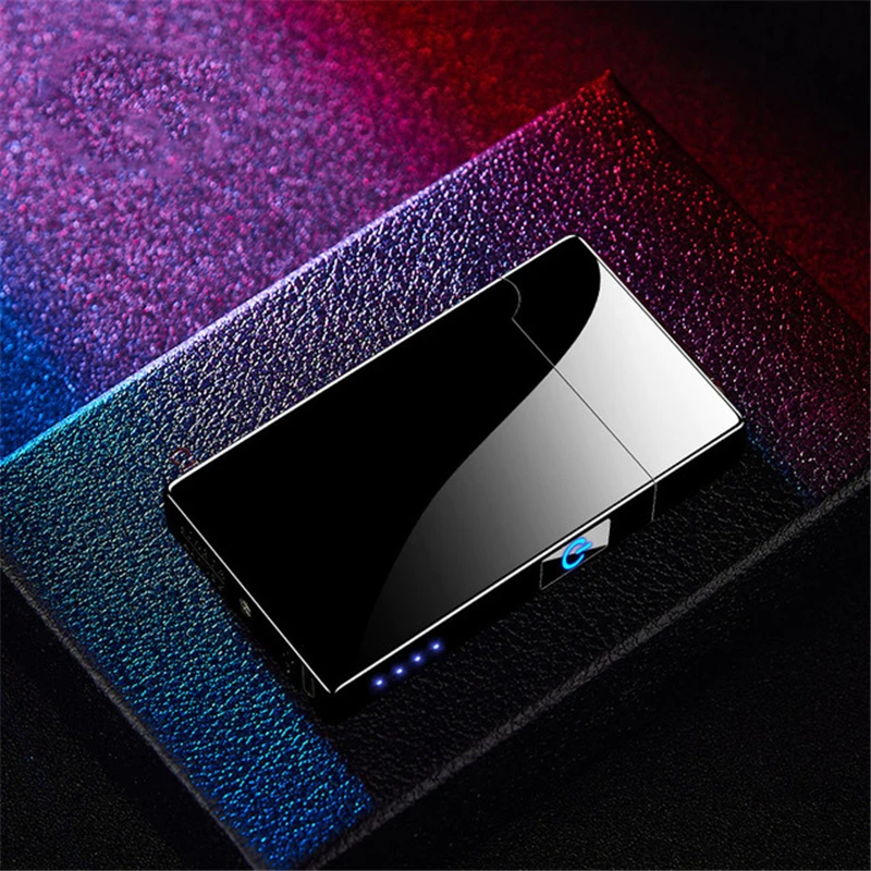 ICE Black Новинка, двойная плазменная дуговая зажигалка, ветрозащитная электронная USB зарядка, сигарета для курения, электрическая зажигалка, аксессуары для курения - Цвет: ICE Black