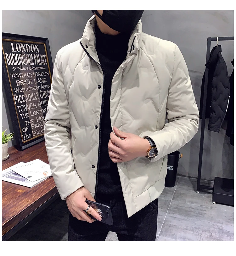 MEN'S down Jacket New Products Korean-style Short Stand Collar down Jacket Men's Fashion Slim Fit Warm down Jacket Coat