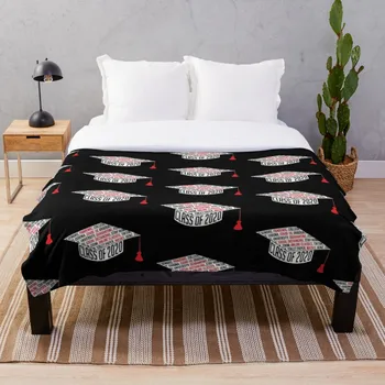 

Class of 2020 Graduation Cap Typography Blac Throw Blanket Soft Sherpa Blanket Bed Sheet Single Knee Blanket Office Nap Blanket