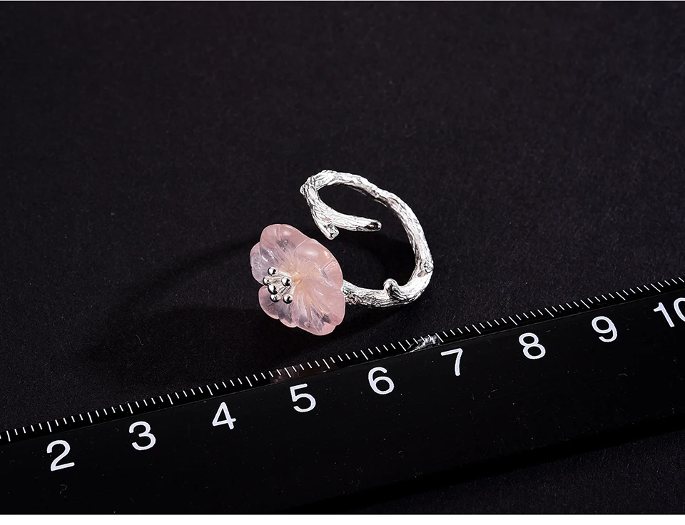 Crystal Bloom Ring Pink with silver size