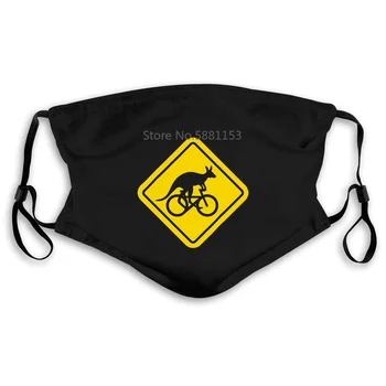 

Kangaroo Riding Bicycle Australia safety sign Print Men Brand Mouth Mask Women's kid PM2.5