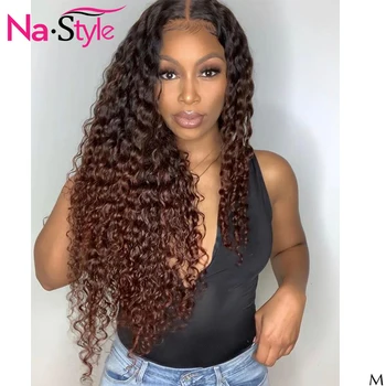 

Ombre Lace Front Wig Preplucked 13x6 lace Front Human Hair Wigs Curly 1B/4 Color 150 360 Lace frontal Wig With Baby Hair Remy