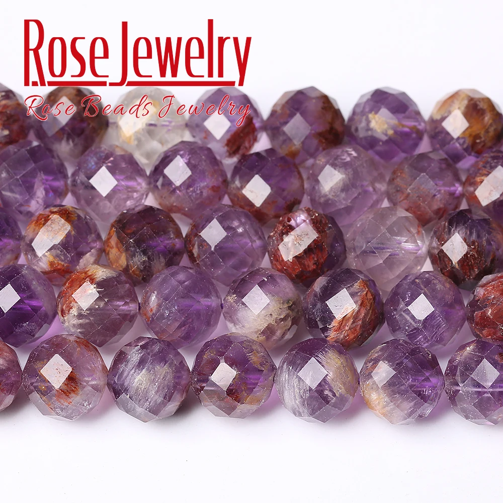 

Оптовая продажа, натуральный граненый Фиолетовый Кристалл призрака кварца драгоценный камень свободные бусины 6/8/10mm15 "для изготовления ювелирных изделий DIY браслет ожерелье