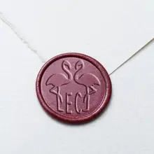 Инициалы с Фламинго Свадебный Воск печать штамп/индивидуальная восковая печать комплект/специальная печать штамп/приглашение печать штамп