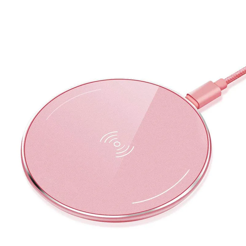 pink charger 10 Вт QI Беспроводное зарядное устройство для samsung Galaxy S10 Plus S10E S9 Qi-сертифицированный 7,5 Вт беспроводной зарядный коврик для Iphone 11 Pro Max XR XS - Цвет: pink charger