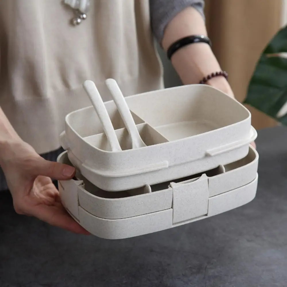 Пшеничная соломенная Ланч-бокс съемный Bento box Микроволновая печь отсек Студенческая коробка для завтрака