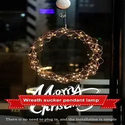 Christmas Garland Light Wall Hanging Garland Fairy Lamp Window Pendant Christmas Decoration Hang Lights Home New Year Supplies