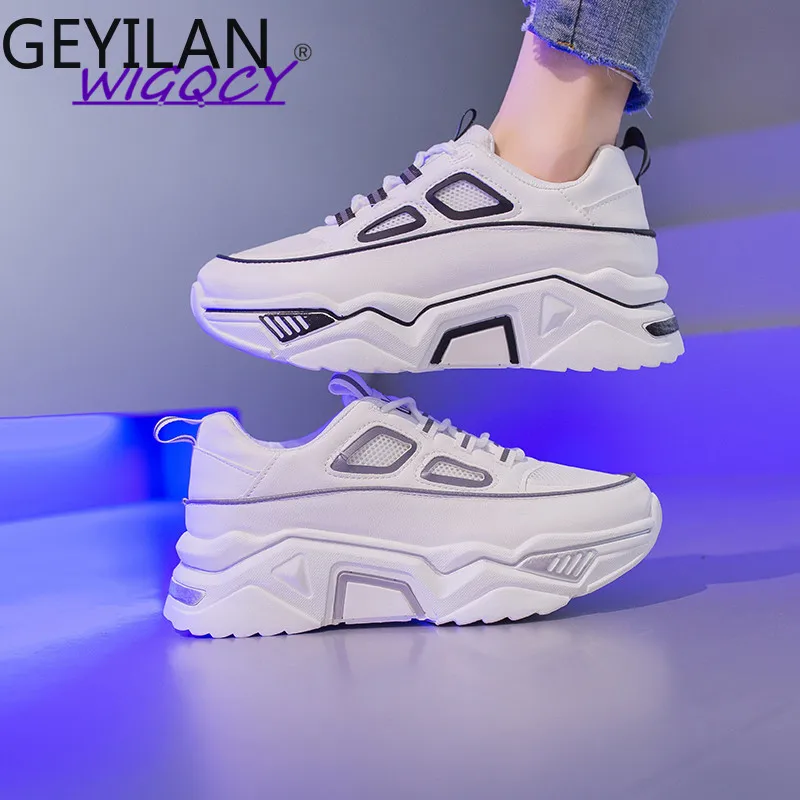 

Women Sneakers Breathable Mesh Night Illumination Platform Ladies Shoes Spring Autumn Flats Casual Shoes Women Chunky Sneakers