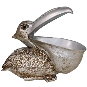 

Door Living Room Crafts Bedroom Jewelry Statue Table Home Decor Key Storage Entrance Cabinet Resin Office Toucan Ornament-Silver