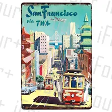 Оловянная металлическая пластинчатая доска в стиле Сан-Франсиско, винтажная металлическая вывеска, металлический плакат, украшение для паба, винтажные плакаты