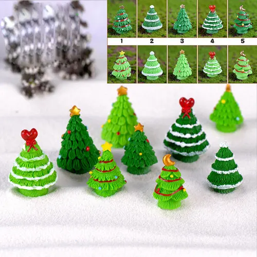 home deco Christmas micro landscape miniature figurines accessories Christmas tree ornaments resin crafts lovely home decoration