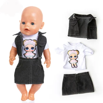 

New Cowboy Dress Set Doll Clothes Fit 17 inch 43cm Doll Clothes Born Baby Suit For Baby Birthday Fistival Gift