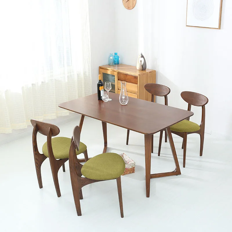 Современный обеденный стул из цельного дерева, простой стол, обеденный стул, сочетание белого дуба, повседневное кафе, ресторан, исследование, японское кресло