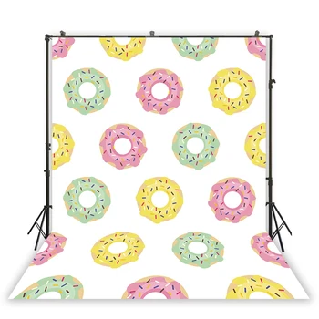

colorful Donuts background photography backdrop party decorations baby shower photoshoot photo background XT-7136