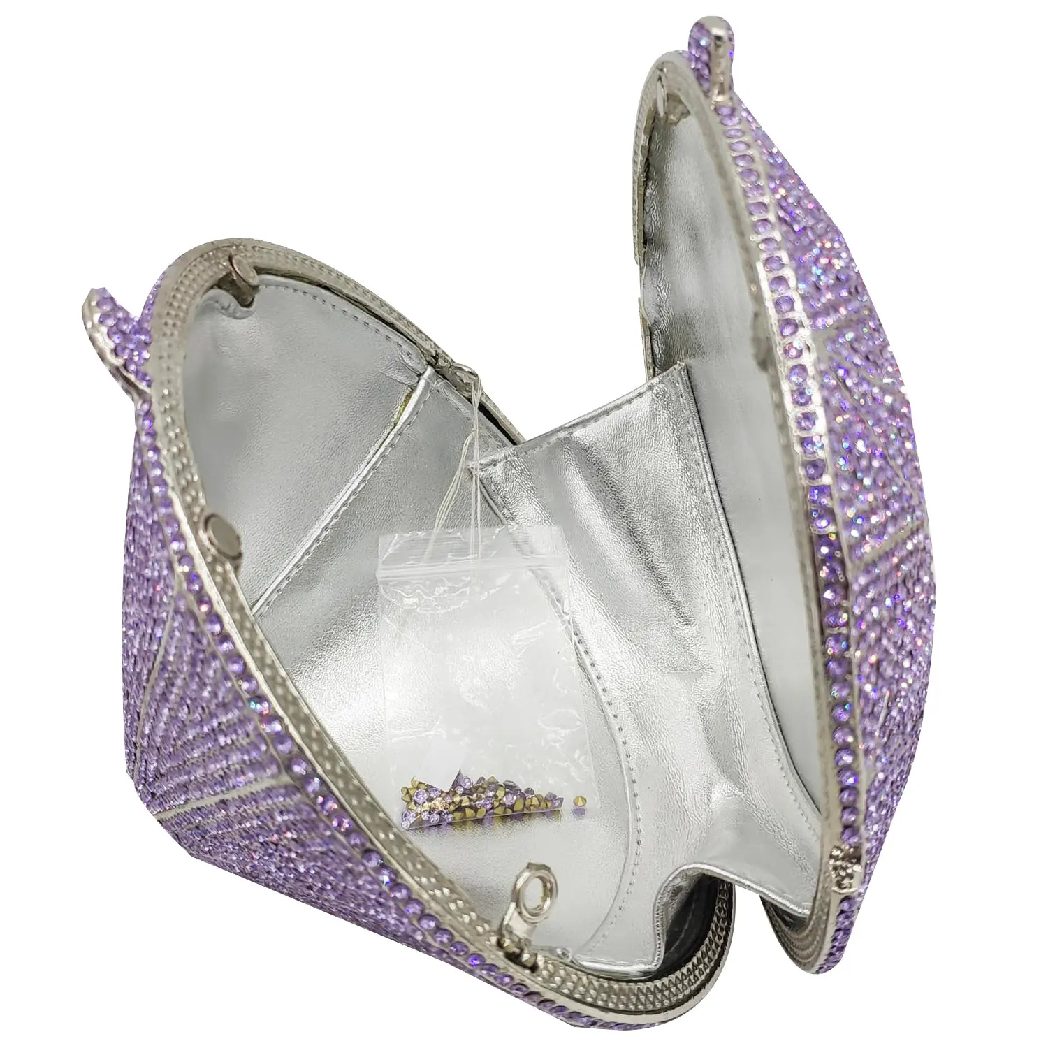 Boutique De FGG Diamant Form Frauen Kristall Abend Taschen Mini Schminktäschchen Kupplung Hochzeit Geldbörsen Cocktail Braut Handtaschen – Detail 10