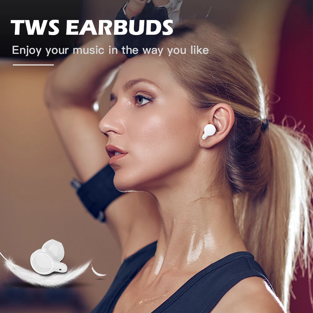 Cigfun TWS Bluetooth 5.0 Earphones Mini Wireless Earbuds Sports Waterproof Stereo Headsets with Microphone For Phone